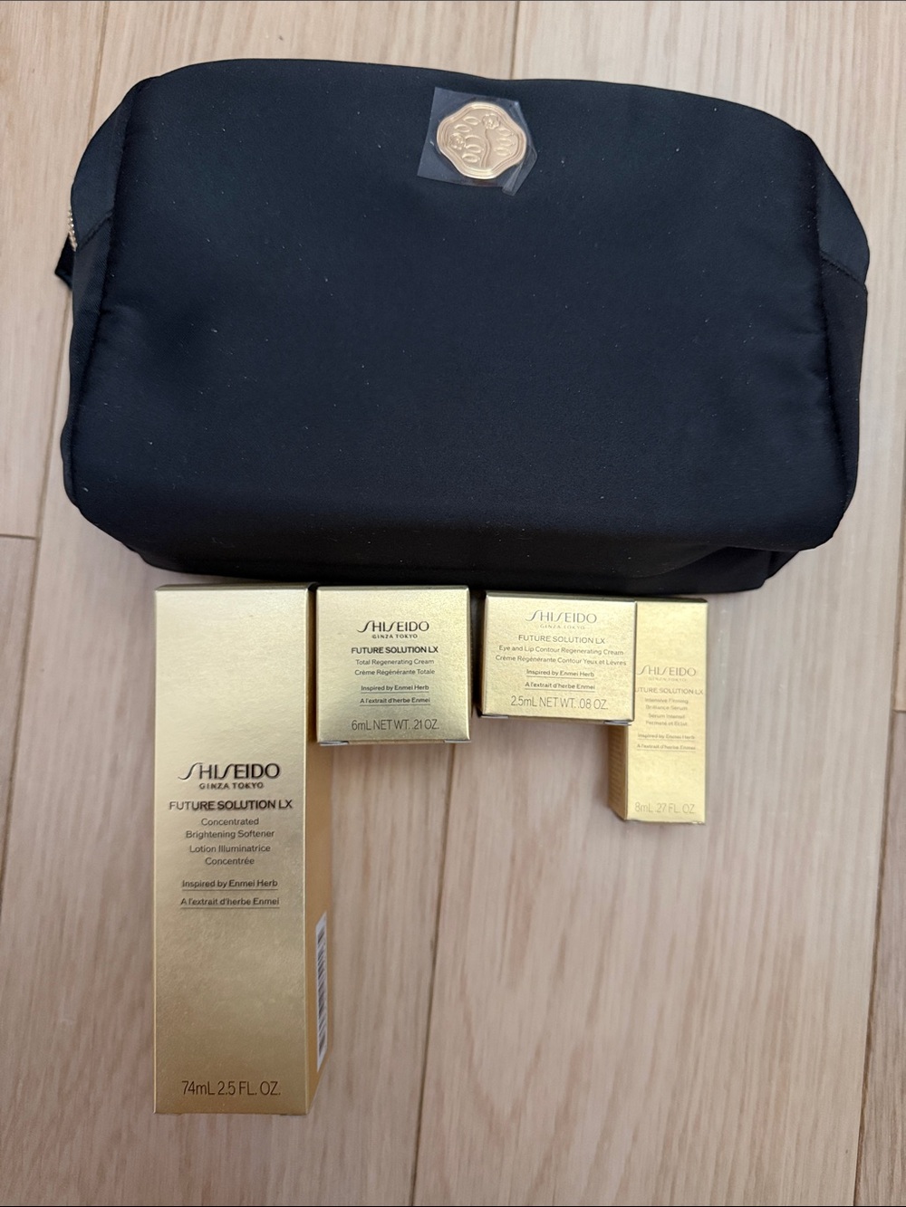 Shiseido Skincare Set with Black Pouch
